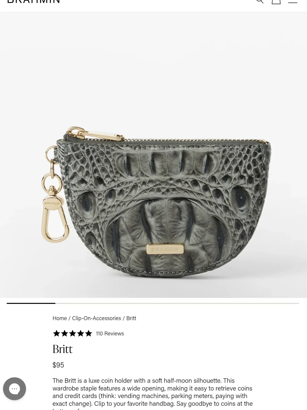 Brahmin Melinda Croc-Embossed Bucket Bag in Grey Plus 2 Additional Accessories - Picture 3 of 9